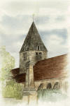 Clocher église de Le Breuil en Saône et Loire.